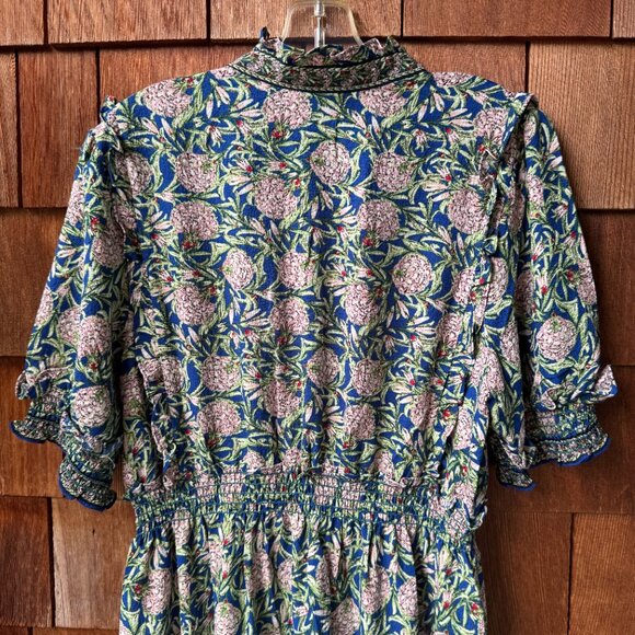 NWT Max Studio London Floral Print Short Sleeve Tiered Maxi Dress in Women's XL - Picture 12 of 16